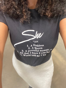 Who is She? T-Shirt (Made to order)